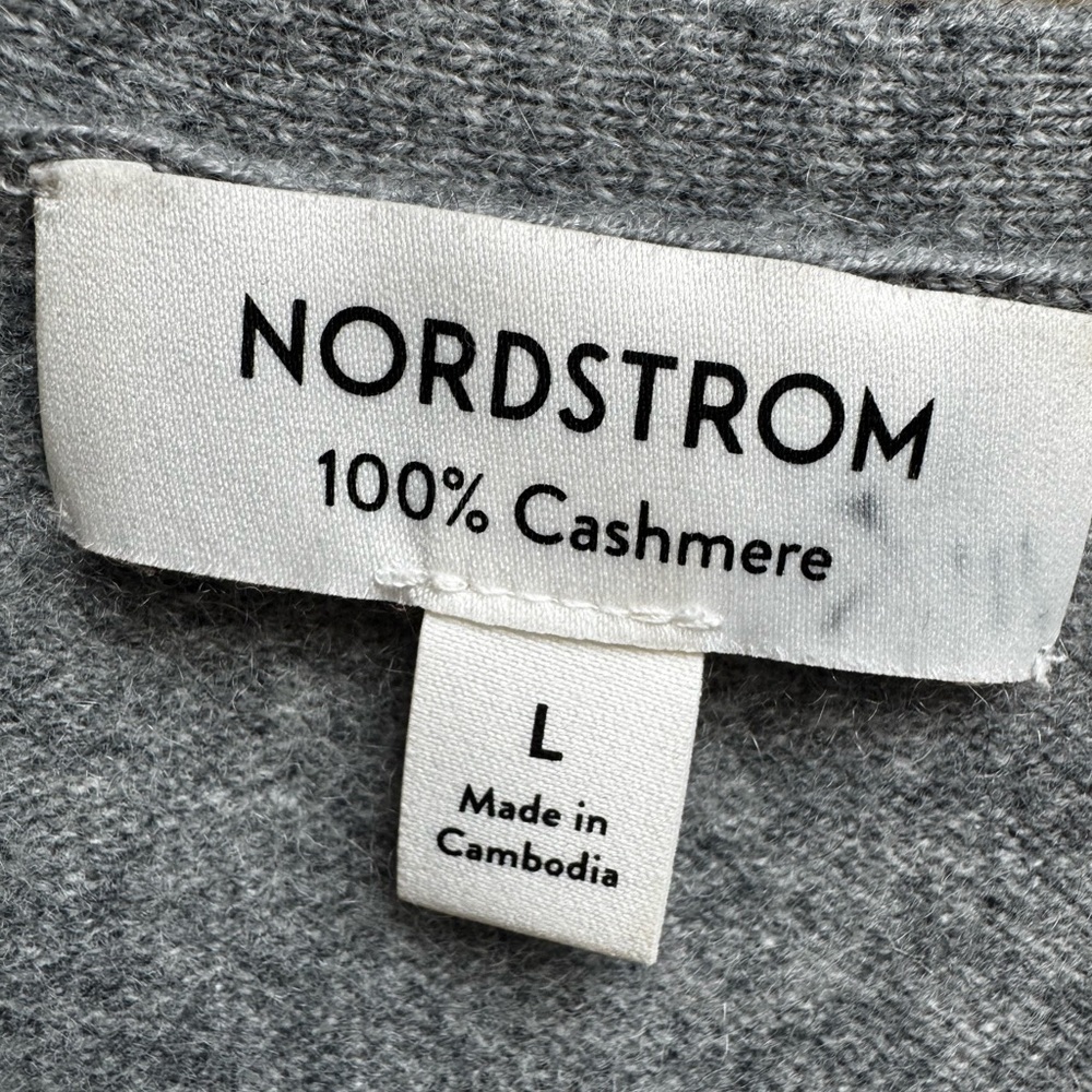Nordstrom Grey Cashmere V-Neck Sweater Vest - Picture 4 of 6